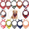 12 Piece Dog Bandanas Plaid Dog Scarf Pet Triangle Bibs Adjustable Accessories Bulk Kerchief Buffalo Plaid Bandanas Decor for Small or Medium Cat Dog Pet (Lattice Graphic)