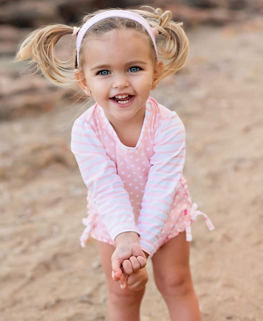 ® Baby/Toddler Girls Long Sleeve One Piece Swimsuit with UPF 50+ Sun Protection