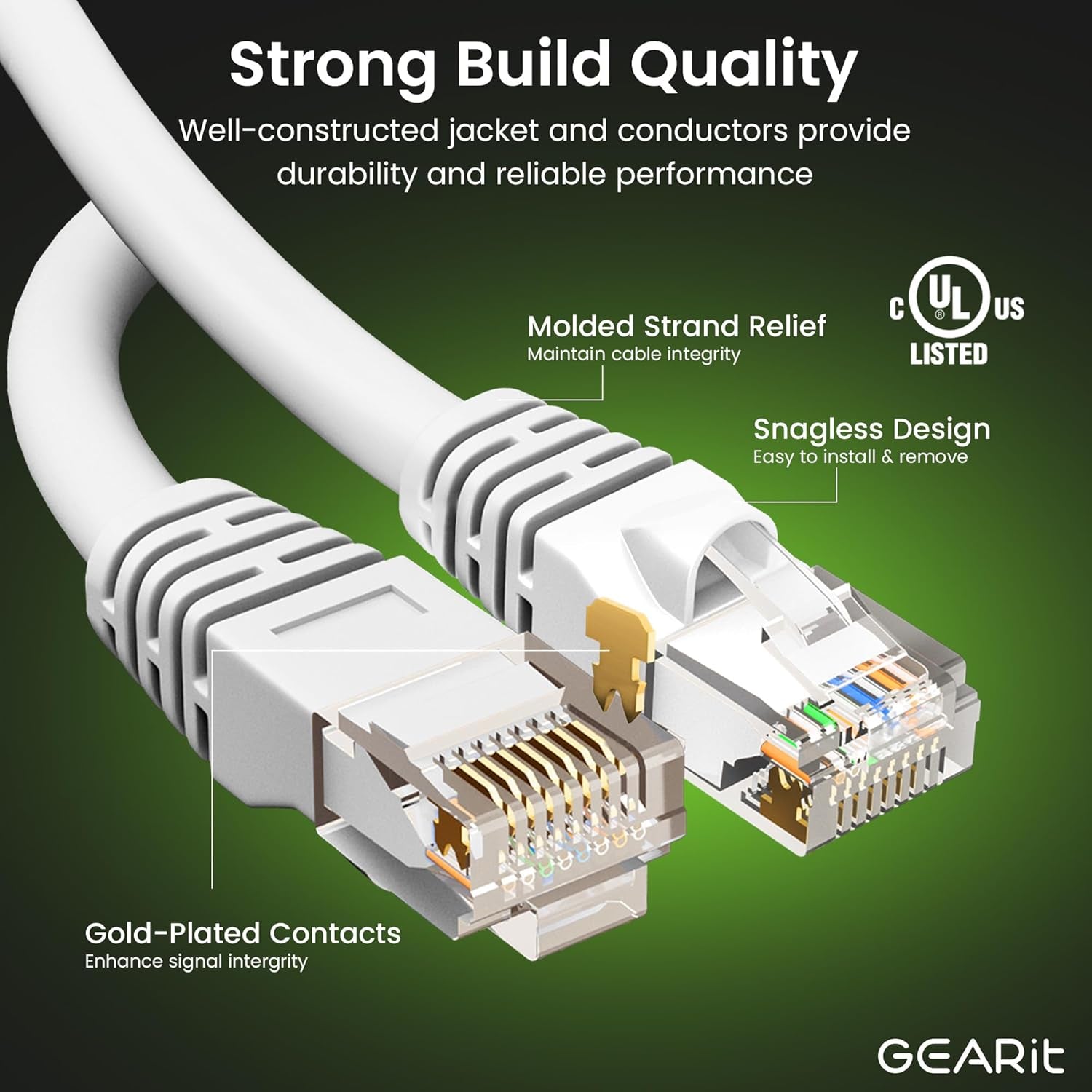Cat 6 Ethernet Cable 7 Ft (24-Pack) - Cat6 Patch Cable, Cat 6 Patch Cable, Cat6 Cable, Cat 6 Cable, Cat6 Ethernet Cable, Network Cable, Internet Cable - White 7 Feet