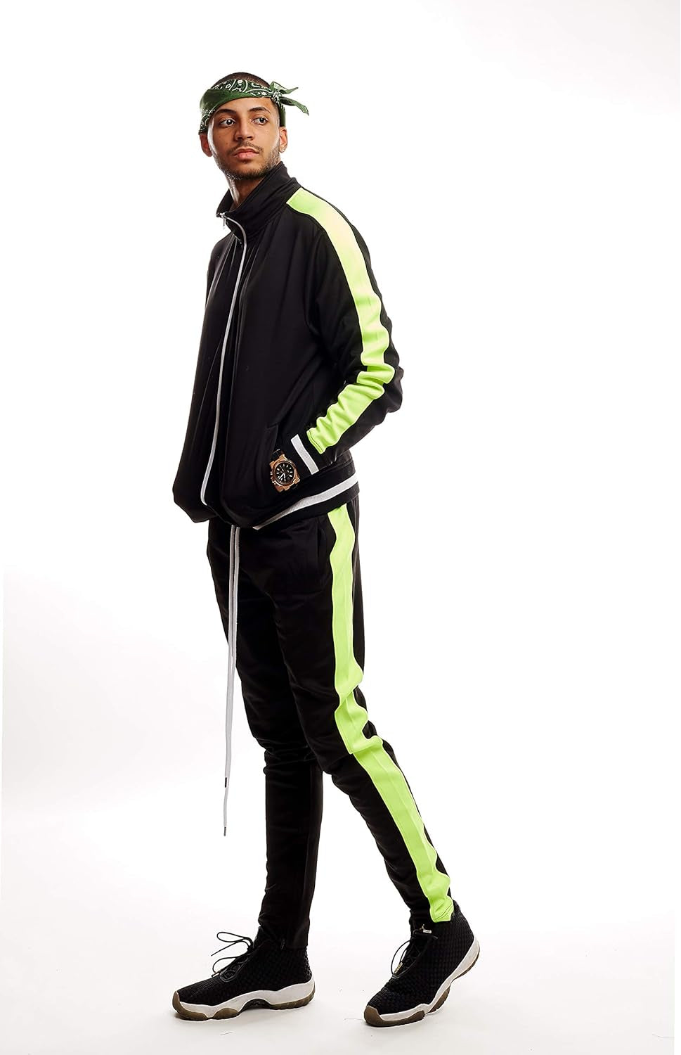 Mens Urban Hip Hop Premium Track Jacket - Slim Fit Side Taping Sportswear Urbanwear Streetwear Top