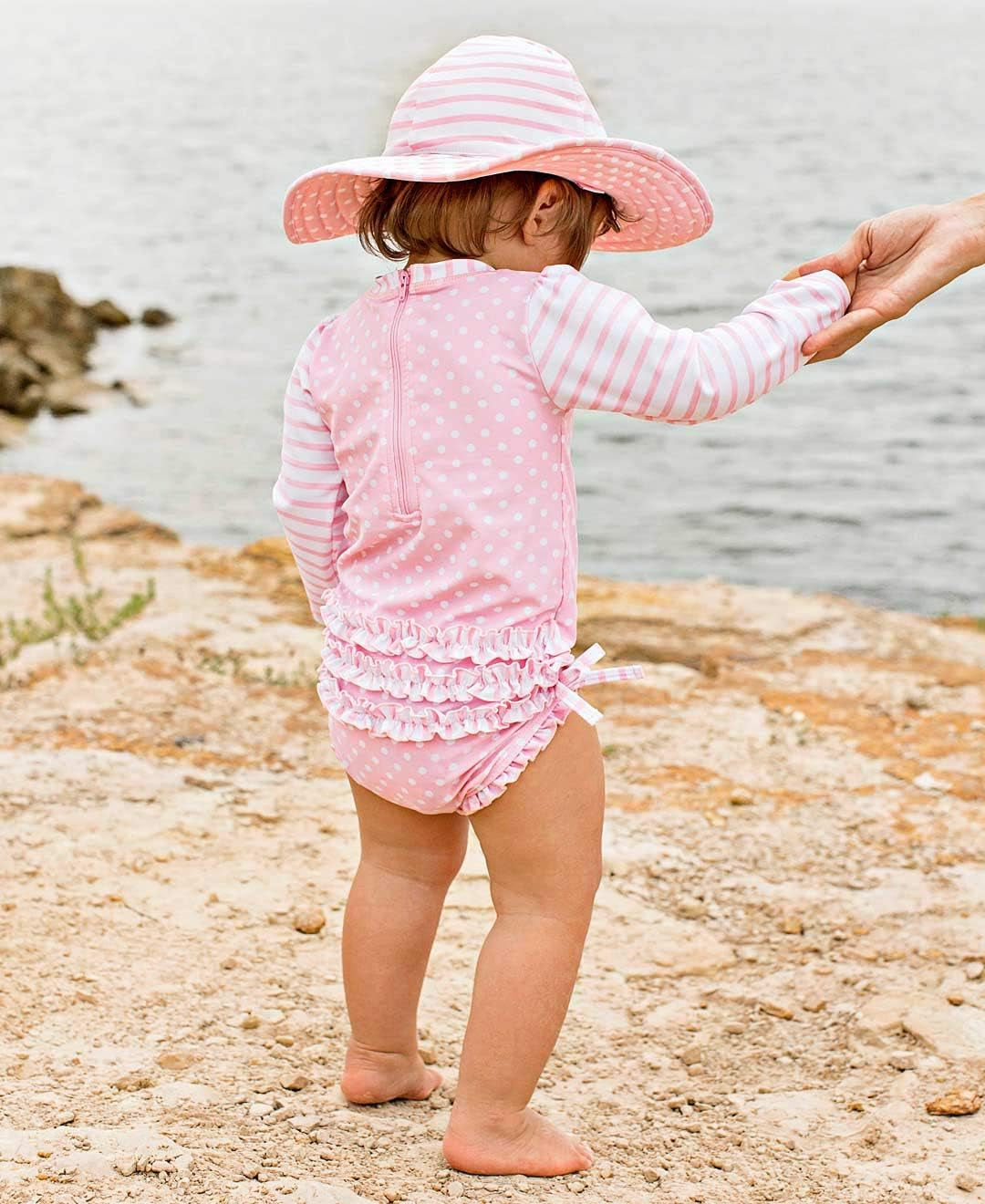 ® Baby/Toddler Girls Long Sleeve One Piece Swimsuit with UPF 50+ Sun Protection