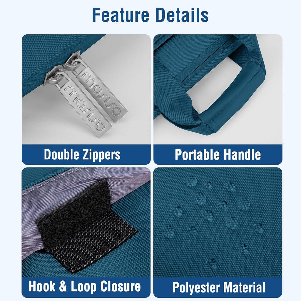 360 Protective Laptop Shoulder Bag Compatible with Macbook Pro 16 Inch 2021 2022 M1 A2485/2019-2020 A2141/Pro 15 A1398, 15-15.6 Inch Notebook, Matching Color Sleeve with Belt, Hunter Green