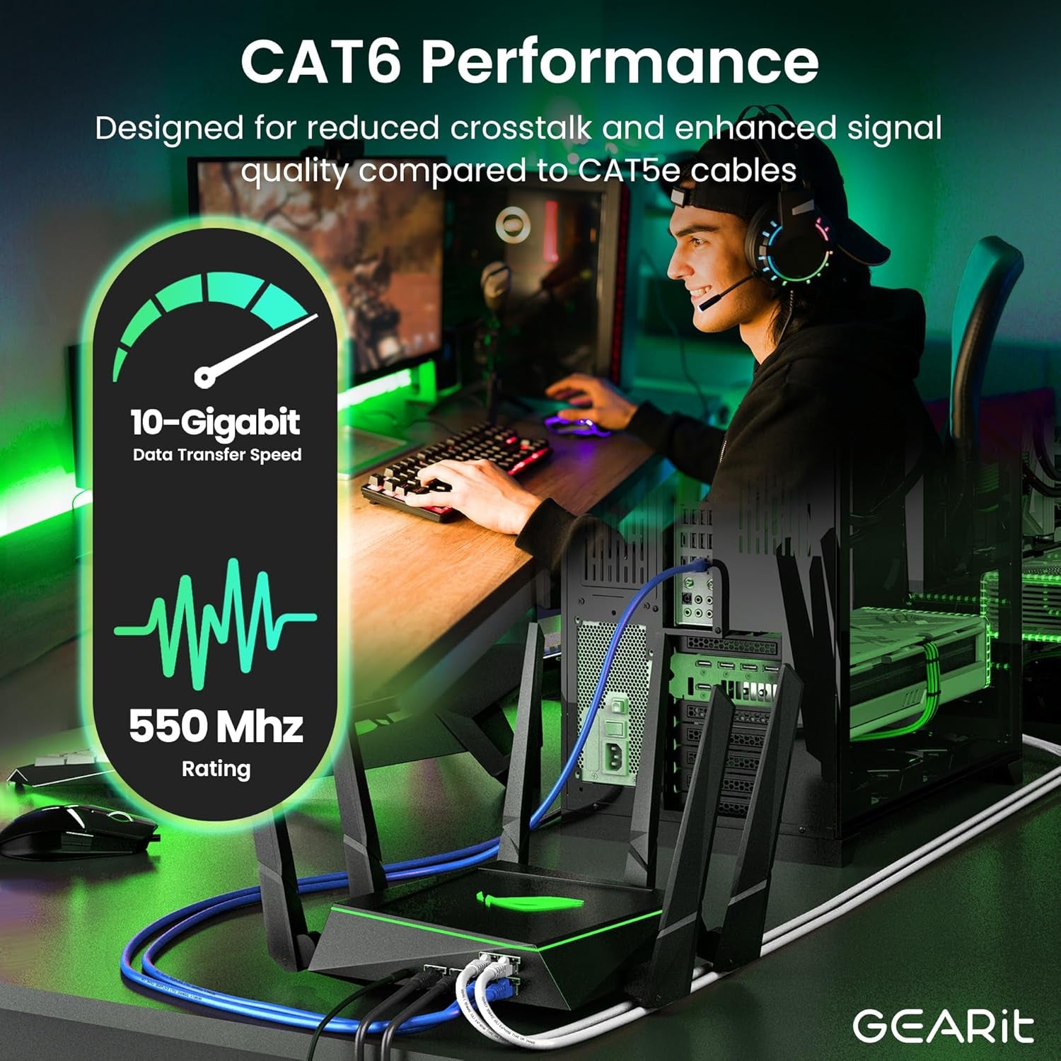 Cat 6 Ethernet Cable 7 Ft (24-Pack) - Cat6 Patch Cable, Cat 6 Patch Cable, Cat6 Cable, Cat 6 Cable, Cat6 Ethernet Cable, Network Cable, Internet Cable - White 7 Feet