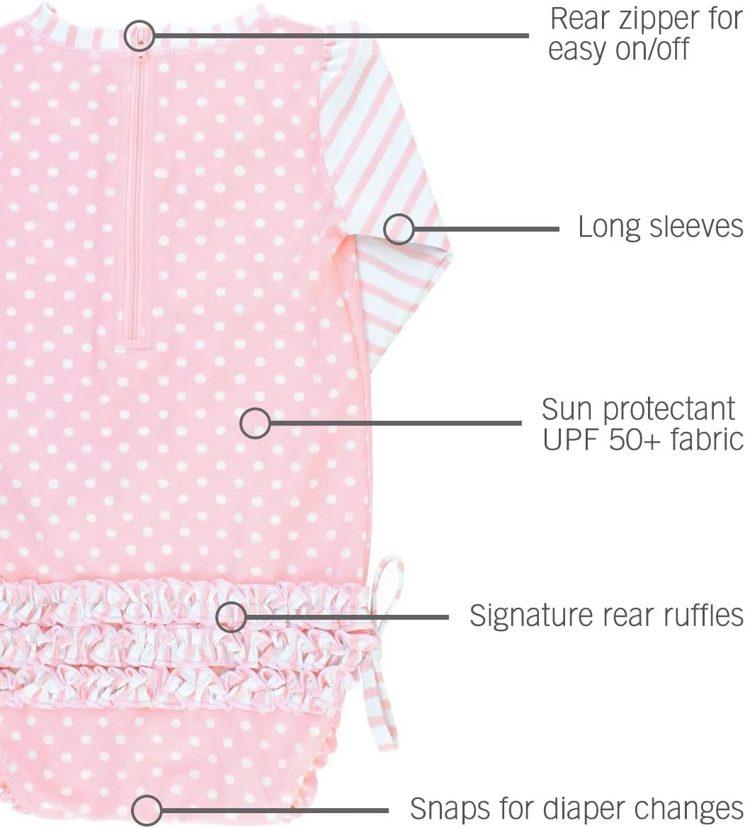 ® Baby/Toddler Girls Long Sleeve One Piece Swimsuit with UPF 50+ Sun Protection